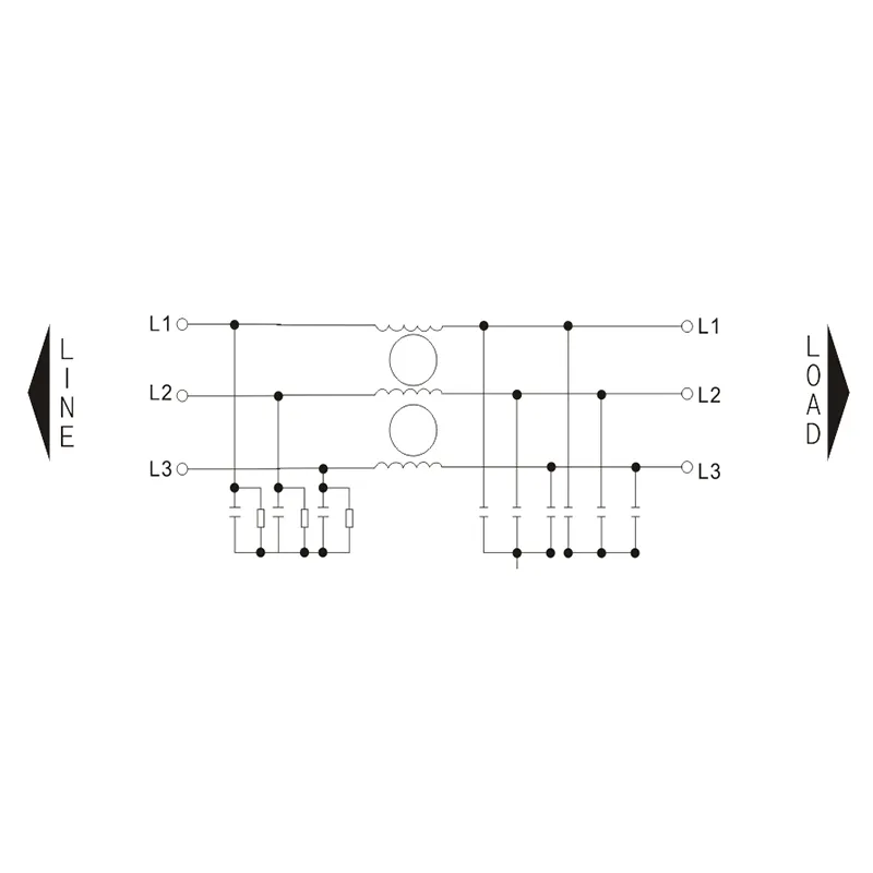 Two-stage EMI FILTER Circuit Diagram